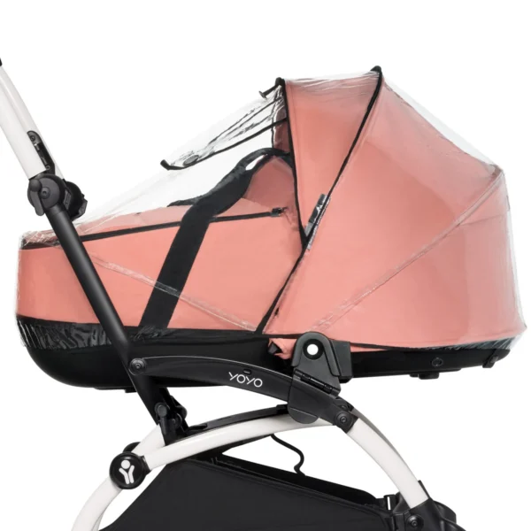 BABYZEN YOYO Bassinet Rain Cover Black Pink - Image 5