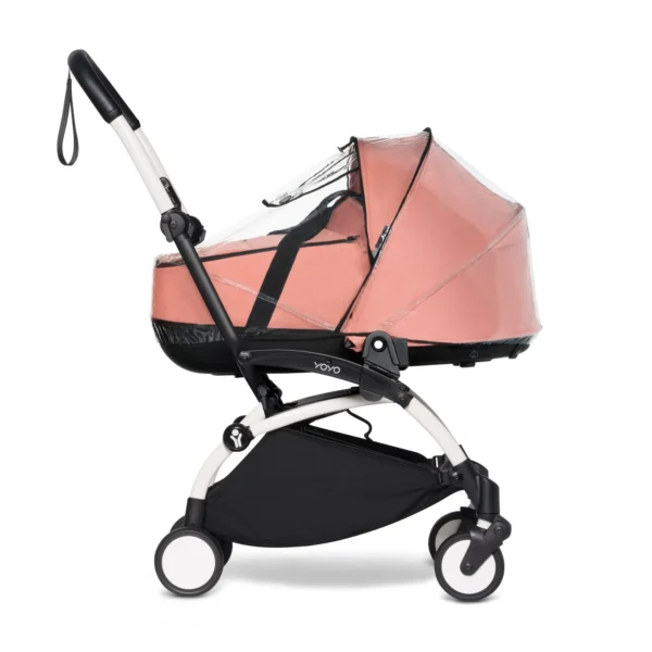 BABYZEN YOYO Bassinet Rain Cover Black Pink - Image 2