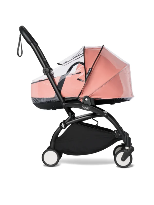 BABYZEN YOYO Bassinet Rain Cover Black Pink