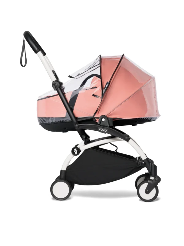 BABYZEN YOYO Bassinet Rain Cover Black Pink - Image 6