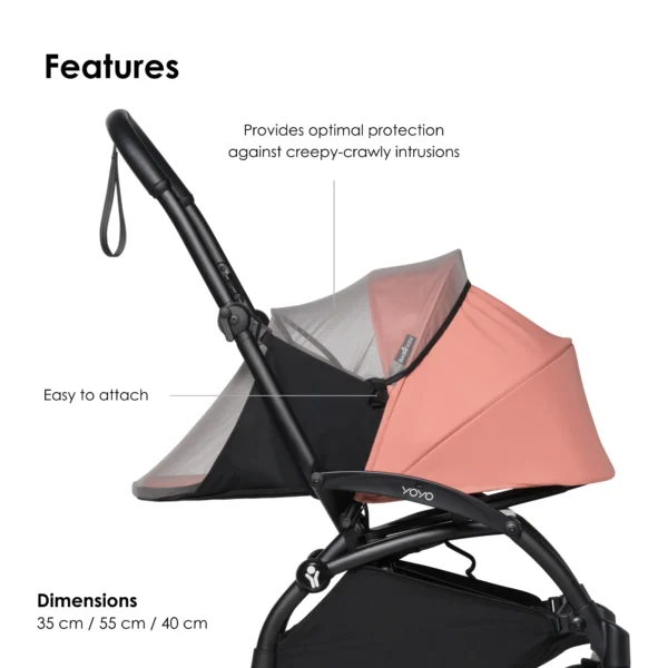 BABYZEN YOYO Mosquito Net 0+ Black Pink - Image 4