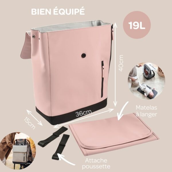 Beaba Oslo Changing Bag Vintage Rose - Image 2
