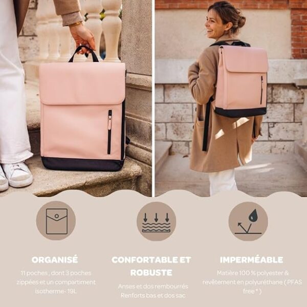 Beaba Oslo Changing Bag Vintage Rose - Image 3