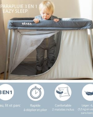Beaba 3 in1 Travel Cot EazySleep Mineral Grey