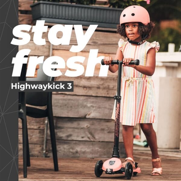 Scoot & Ride Highwaykick 3 LED Peach - Image 5