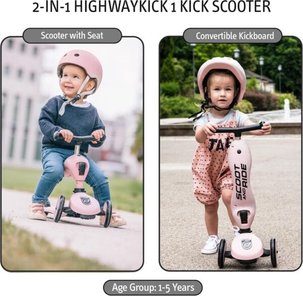 Scoot&Ride 2-in-1 Highwaykick 1 & Helmet XXS-S Rose Bundle - Image 6