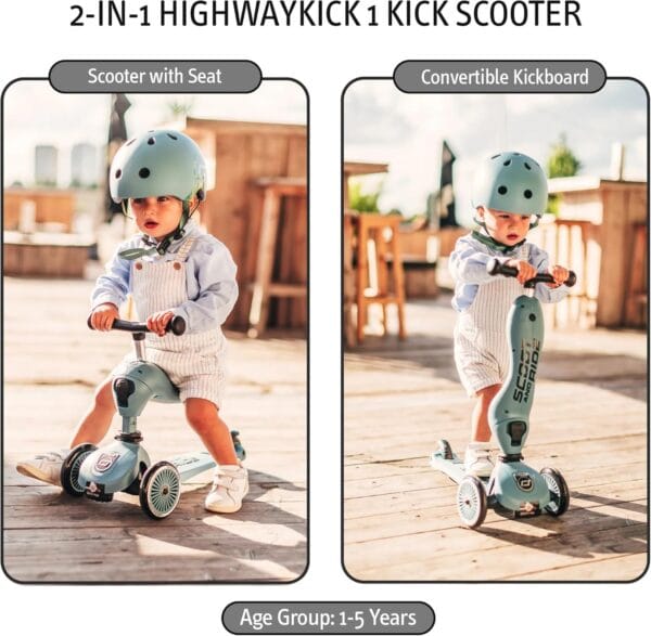 Scoot&Ride 2-in-1 Highwaykick 1 & Helmet S-M Steel Bundle - Image 6