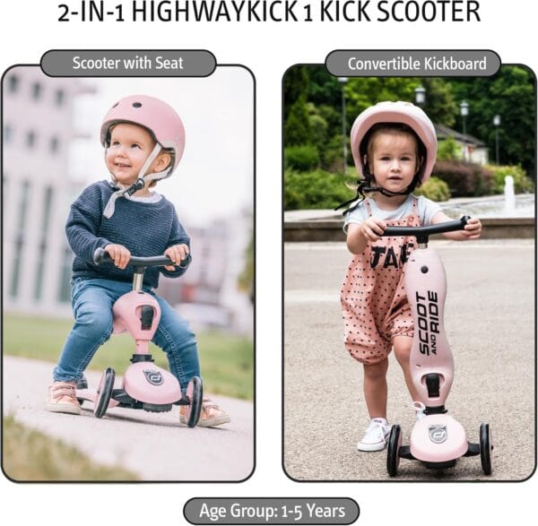 Scoot&Ride 2-in-1 Highwaykick 1 & Helmet S-M Rose Bundle - Image 6