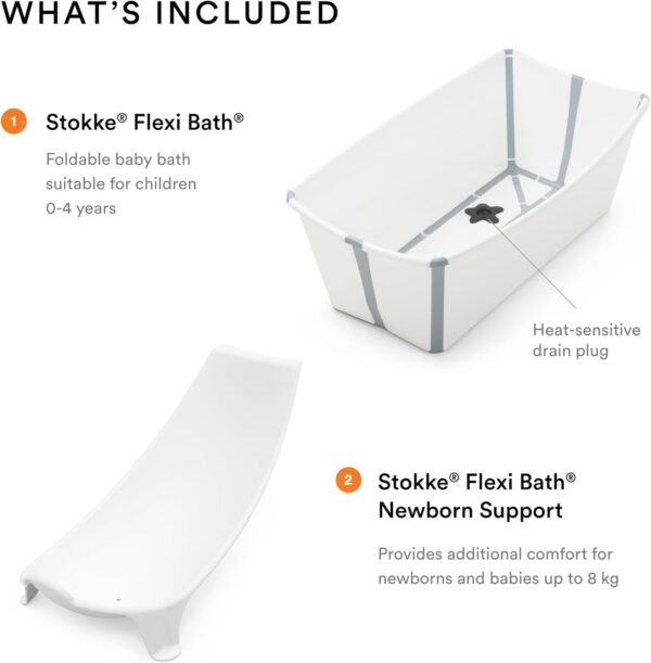 Stokke Flexi Bath + Newborn Support Bundle White - Image 2