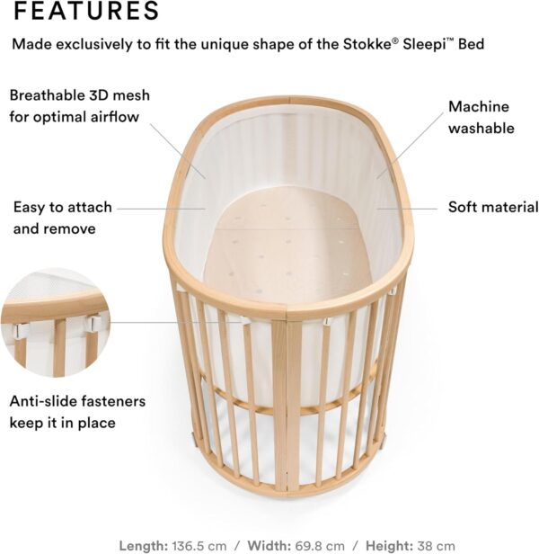 Stokke Sleepi Bed Mesh Liner White - Image 4