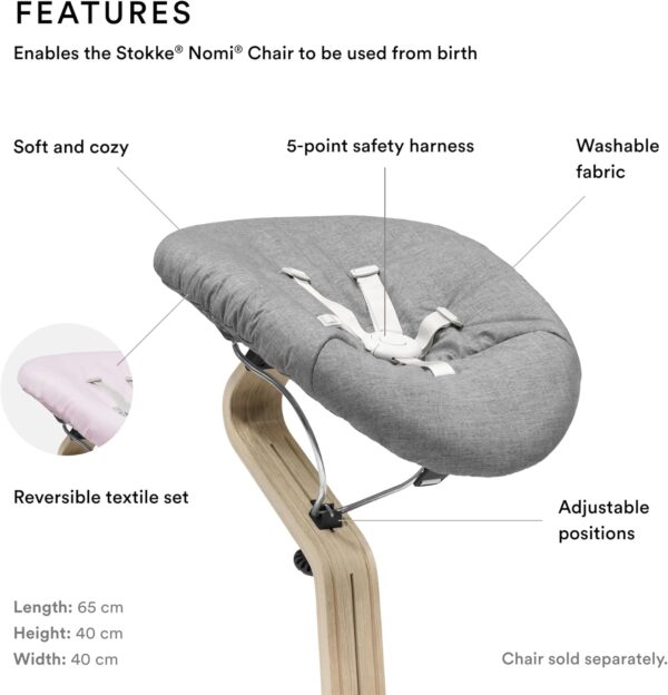 Stokke Nomi Newborn Set Black Grey Pink - Image 5