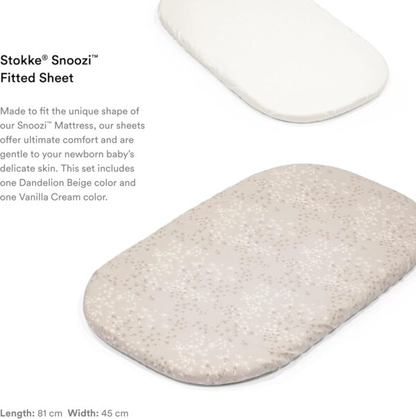 Stokke Snoozi Fitted Sheet 2 Pack Ocs Vanilla Dandelion - Image 2