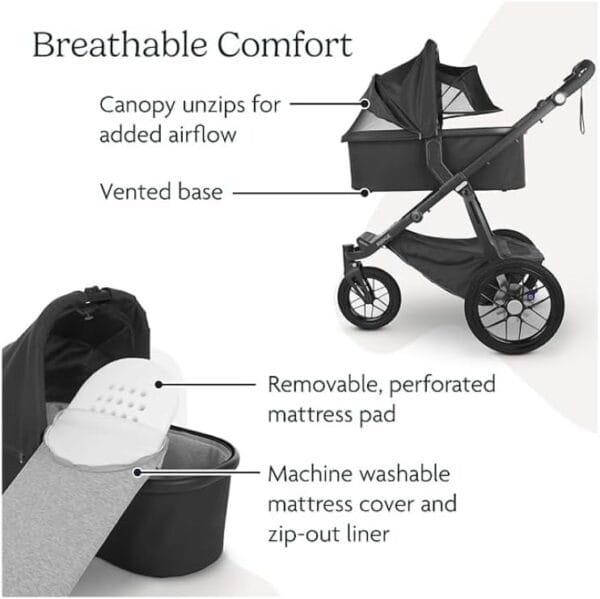 UPPAbaby Bassinet Jake Charcoal Carbon Frame - Image 4