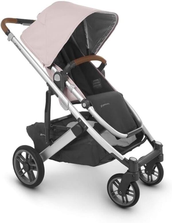 UPPAbaby Cruz V2 Stroller Alice Dusty Pink Silver Frame Saddle Leather - Image 8