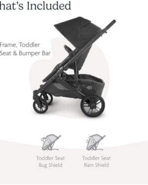 UPPAbaby Cruz V2 Stroller Jake Charcoal Carbon Frame Black Leather