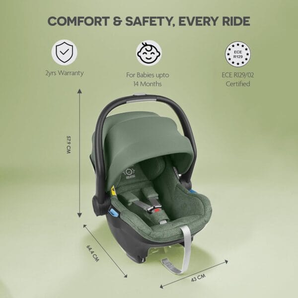 UPPAbaby Mesa I Size Infant Car Seat Emmett/Gwen Green Mélange - Image 3