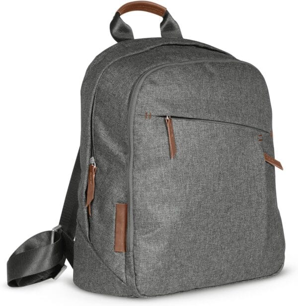 UPPAbaby Changing Backpack Greyson Charcoal Mélange Saddle Leather - Image 2