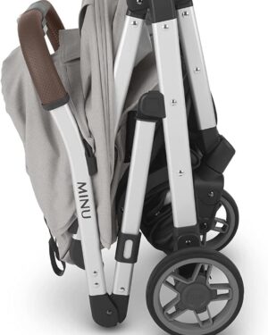 UPPAbaby Minu V2 Stroller Stella Grey Mélange Silver Frame Chestnut Leather