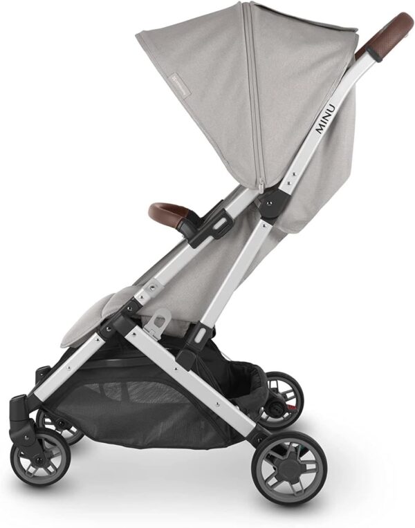 UPPAbaby Minu V2 Stroller Stella Grey Mélange Silver Frame Chestnut Leather - Image 2
