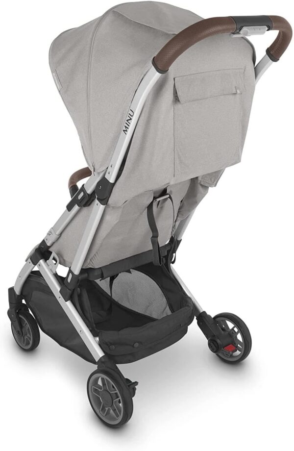 UPPAbaby Minu V2 Stroller Stella Grey Mélange Silver Frame Chestnut Leather - Image 6