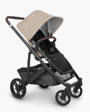 UPPAbaby Cruz V2 Stroller Liam Oat Mélange Carbon Frame Chestnut Leather