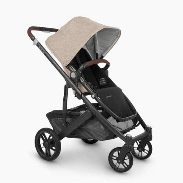 UPPAbaby Cruz V2 Stroller Liam Oat Mélange Carbon Frame Chestnut Leather