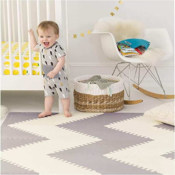 Skip Hop Playspot Geo Floor Tiles Grey & Cream - Image 2