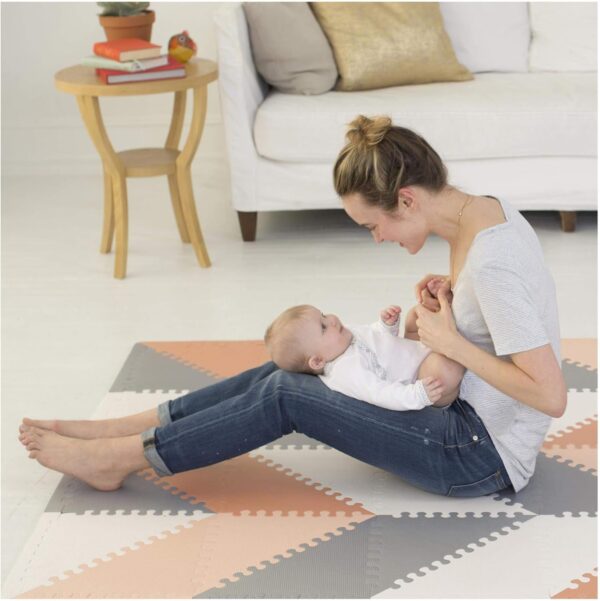 Skip Hop Playspot Geo Floor Tiles Grey & Peach - Image 4