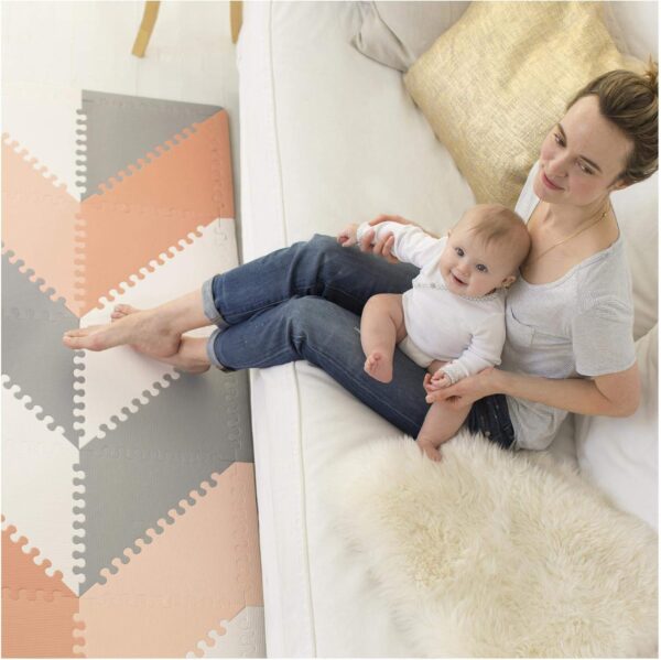 Skip Hop Playspot Geo Floor Tiles Grey & Peach - Image 5