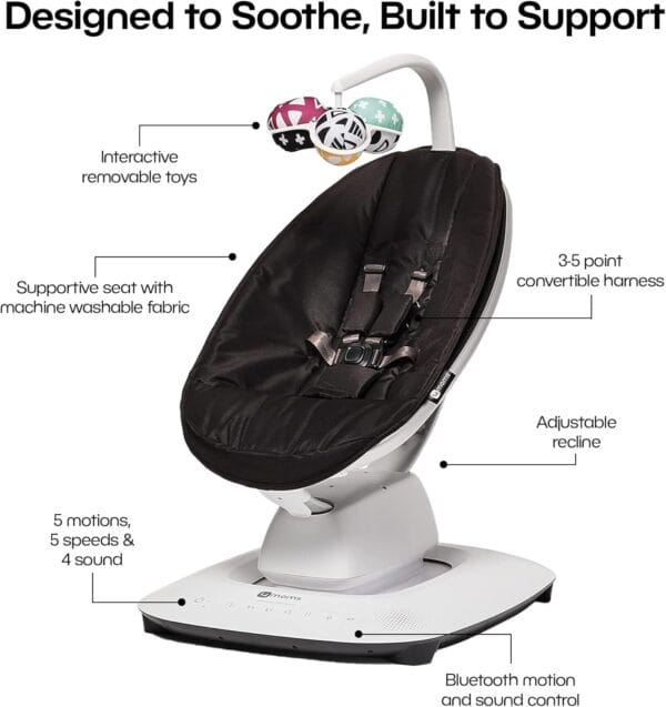 4moms MamaRoo Multi-Motion Baby Swing Black - Image 3